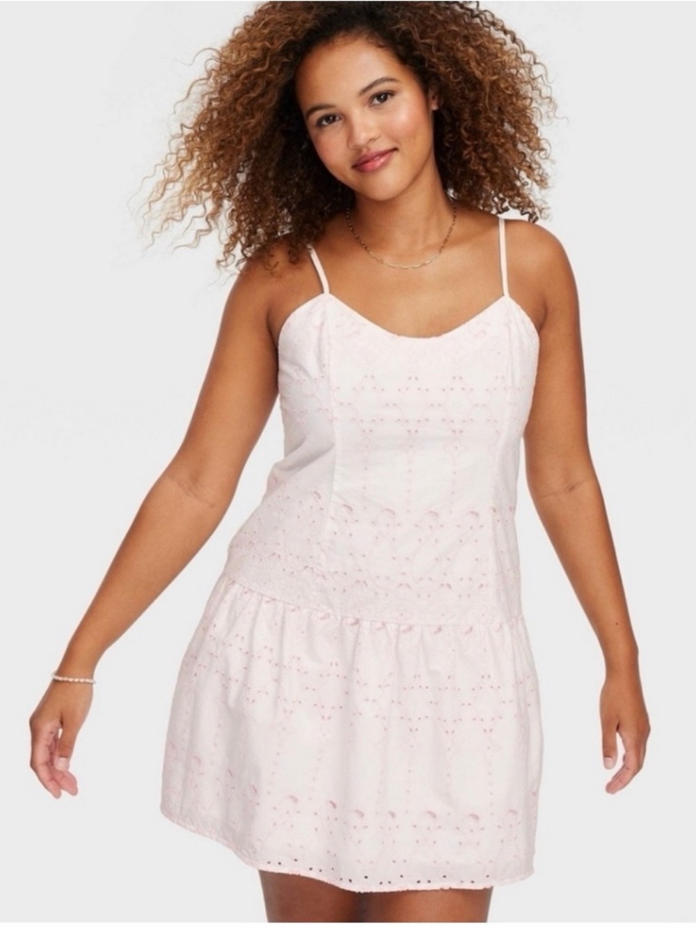 NWT SOLD OUT Roller Rabbit x Target Sleeveless Eyelet Pink/White Mini Dress Sz L